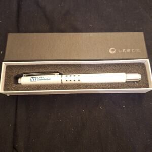 Leed's Ballpoint Pen Silver and White w/ Black Ink Core Distributor Industries